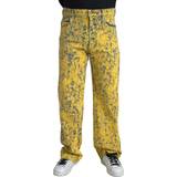 50 - Gul Jeans Dolce & Gabbana Yellow Cotton Tie Dye Straight Denim Jeans IT50
