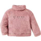 Babyer Sweatshirts Shein Baby Girl Heart Embroidery Turtleneck Teddy Sweatshirt