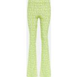 Versace Fløjl Bukser & Shorts Versace Green Allover Trousers 5G300 Green White IT