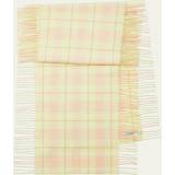 Cashmere - Gul Tøj Burberry Yellow Washed Vintage Check Cashmere Fringe Scarf SHERBET