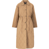 32 - Dame - M Frakker Only Naya Quilted Long Coat Damer Størrelse: Sand/Beige