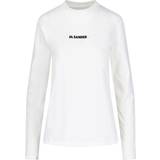 Jil Sander Dame Sweatere Jil Sander Hvid Logo Print Sweatshirt White