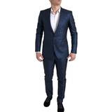 Dolce & Gabbana Blå Jakkesæt Dolce & Gabbana Blue Piece Single Breasted MARTINI Suit IT54