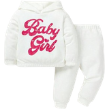 Øvrige sæt Børnetøj Shein Cozy Cub Baby Girl Letter Graphic Hoodie & Sweatpants