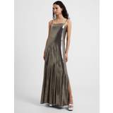 French Connection Ballonærmer - Grå Tøj French Connection Ronja Liquid Metal Slip Maxi Dress, Silver