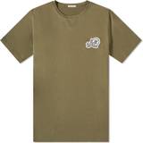 Moncler Herre T-shirts & Toppe Moncler Embroidered Double Logo T-shirt Olive