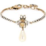 Gucci Armbånd Gucci Bee crystal bracelet with faux pearl gold One fits all