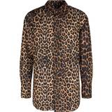 Leopard Skjorter Saint Laurent Seidenhemd Mit Leodruck Braun 01