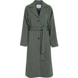 Minus Dame - Grøn Tøj Minus Natalie Woolen Belted Coat Dam Kappor