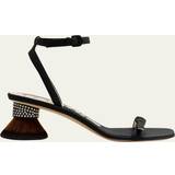 Slip-on Sandaler med hæl Loewe Petal leather sandals black