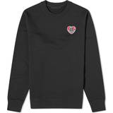 Moncler Herre Sweatere Moncler Heart Logo Sweatshirt - Black