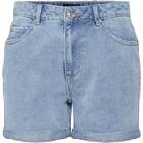 Bomuld - Dame - L Shorts Vero Moda Women's Zuri Loose Denim Shorts - Blue/Light Blue Denim