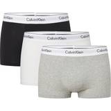 Calvin Klein Herre - Hvid Underbukser Calvin Klein Modern Cotton Trunks 3-pack - Black/ White/ Grey Heather
