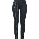 Dame - Stribede Jeans Rock Rebel by EMP Jeans Striped Leg Stretch Denim W27L32 till W34L34 Damer sort