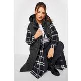 Yours Dame Overtøj Yours Quilted Longline Hooded Gilet Black