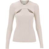 Isabel Marant Beige Tøj Isabel Marant 'Zana' Cut Out Sweater In Ribbed Knit