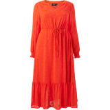 Zizzi 52 Kjoler Zizzi Maxi kjole mSally L/S Midi Dress Orange 46/48