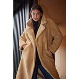Yours Dame Overtøj Yours Borg Maxi Coat Camel
