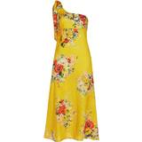 Blomstrede - Bomuld - Gul Tøj Zimmermann One-shoulder floral linen midi dress yellow
