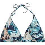 Animal Dame Bikinier Animal Womens/Ladies Iona Leaf Print Halter Neck Bikini Top Blue