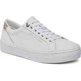 Dame Sneakers Tommy Hilfiger Essential Metallic Heel Lace-Up Trainers WHITE