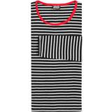 One Size - Rund hals Overdele Regular KAY T-shirt BLACK/ECRU/RED OSIZE