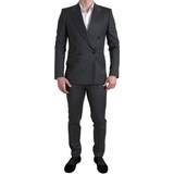 Elastan/Lycra/Spandex - S Jakkesæt Dolce & Gabbana Gray Piece Breasted SICILIA Suit IT46
