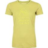 Dame - Gul - Merinould T-shirts & Toppe Ortovox Women's Cool Mountain Protector T-Shirt Merino shirt XS, wabisabi