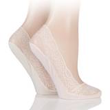 Elle Strømper Elle Pair Lace Shoe Liner Socks with Grip Pink 4-8