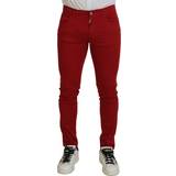 Dolce & Gabbana Bomuld Bukser & Shorts Dolce & Gabbana Red Skinny Cotton Stretch Denim Jeans IT46