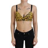Leopard BH'er Dolce & Gabbana Yellow Leopard Cropped Bustier Corset Bra Top IT40