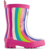 21½ Gummistøvler Hatley Kids Rainbow Stripes Shiny Rain Boots Toddler/Little Kid/Big kid Pink Girls Shoes Pink Toddler