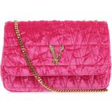 Versace Bomuld Håndtasker Versace Fuchsia Velvet Virtus Shoulder Bag