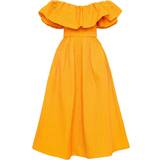 Gul - L - Nylon Kjoler Women's Aurora Ruffled Midi-Dress Marigold Marigold