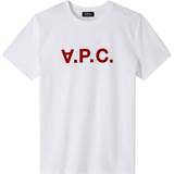 Fløjl - Hvid Overdele A.P.C. White VPC T-Shirt BLANC/ROUGE