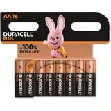 Alkalisk - Batterier Batterier & Opladere Duracell AA Plus 16-pack