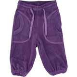 Piger - Velour Bukser Katvig Baby Velor Pants - Purple