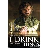 Game of Thrones Brugskunst Game of Thrones Tyrion Lannister Drink Quote Poster