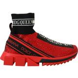 Dolce & Gabbana Rød Sneakers Dolce & Gabbana Red Bling Sorrento Sneakers Socks Shoes EU35/US4.5