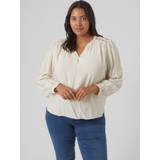 54 - Polyamid Overdele Vero Moda Regular Fit V-neck Curve Buttoned Cuffs Balloon Sleeves Top