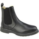 Herre - Stof Støvler grafters Leather Chelsea Boots Black