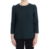 42 - Grøn - Silke Overdele Dolce & Gabbana Green 3/4 sleeve wool blouse IT42