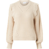 Vila Hvid Sweatere Vila Detailed Knitted Pullover