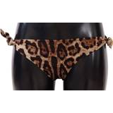 Dolce & Gabbana Badetøj Dolce & Gabbana Bikini Bottom Brown Leopard Print Swimsuit Swimwear IT4