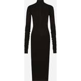Lang - Polyamid Kjoler Dolce & Gabbana Jersey calf-length dress with Chantilly lace insert