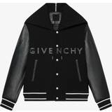 Herre - Læderjakker Givenchy Logo leather-trimmed varsity jacket black