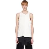 Herre - Jersey Toppe MM6 Maison Margiela White Half-Ribbed Tank Top 961 Off White
