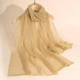 Dame - Fleece Halstørklæde & Sjal Shein 1pc Soft Polyester Shimmer Scarf For Women, Solid Color, Shawl, Headband