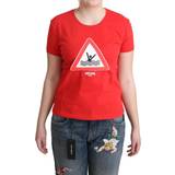 Moschino Dame Overdele Moschino Red Cotton Swim Graphic Triangle Print T-shirt IT42