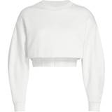Alexander McQueen Dame Sweatere Alexander McQueen Hvid Cropped Corset Sweatshirt White